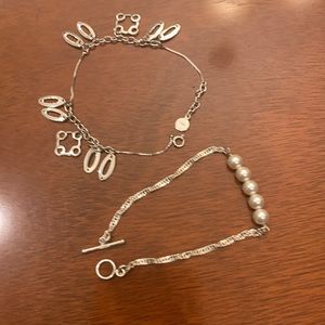 2 dainty 925 silver bracelets